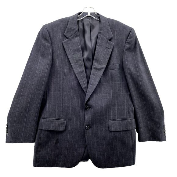 Vintage Burberrys Wool Blazer Men 42R Gray Plaid Sport Coat Career‎ Preppy 90s - Picture 1 of 16
